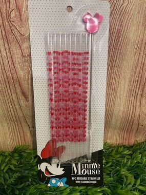 Minnie Mouse Reusable Straw Set with Cleaning Brush